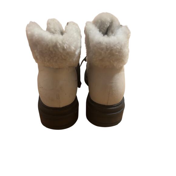 Kurt Geiger London White/Cream Fur Brown Laces Booties - Size 40 EU ~ Women’s 9 - Picture 5 of 11